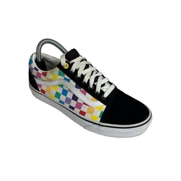 Vans Old Skool Unisex Rainbow Check Excellent Condition Women Size 8.5 M - Picture 2 of 10